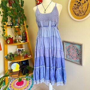crochet blue tiered dress 🪻